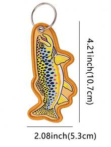 1pc 5color Vibrant Salmon Fish Keychain – Colorful Polyester Charm Double Stitching Unisex Fishing-Themed Gift & Outdoor Accessory For Backpacks Keys Tackle Boxes Mixed Colors Y2K