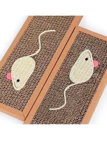 مجموعة من 2 لعبة قطط من الليف الخشن، لوح خدش من الورق المقوى المحشو بنبات القطط، لوح خدش بشكل فأر وسمكة، مستلزمات حيوانات أليفة