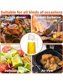 1 Aceitera de cocina, botella de aceite de apertura y cierre automático, aceitera de cocina, aceitera de vidrio, tanque de almacenamiento de aceite de oliva a prueba de fugas, dispensador de vinagre, cocina, horneado, ensalada, barbacoa, utensilios de cocina