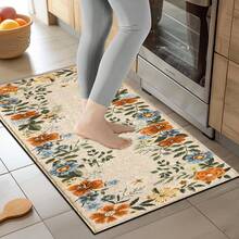 1pc Vintage Pattern Printed Rug, Faux Wool Mat - Highly Absorbent, Easy To Clean, Suitable For Home Decor, Farmhouse, Entryway, Indoor, Room, Kitchen, Dining Room, Small Office/Home Office, Sink, Laundry Room, Doormat, Kitchen Mat, Non-Slip Mat - Multicolor - View 10