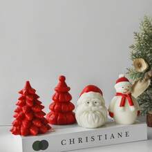 1/3pcs Christmas Snowman Candle Mold DIY Christmas Tree Soap Resin Plaster Christmas Party Decorative Ornaments And Creative Handmade Gifts