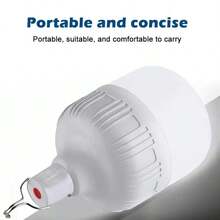 Bóng đèn LED sạc di động 20W/40W/60W/80W/100W/160W/450W, Gian hàng chợ đêm ngoài trời, Đèn cắm trại, Đèn khẩn cấp USB tiết kiệm năng lượng cho gia đình chống nước - trắng - Xem 3