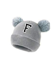 1 buah Topi Rajut Huruf Bayi, Lembut, Hangat dan Nyaman, Cocok untuk Anak Laki-laki dan Perempuan untuk Aktivitas Luar Ruangan di Musim Gugur dan Musim Dingin - Grey - View 8