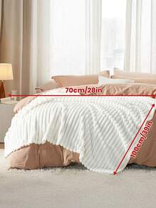 1pc Flannel Blanket - Soft & Rustic Striped Blanket, Luxurious Style, Easy Care, Lightweight & Versatile, Available In Multiple Colors & Sizes, Suitable For Winter, All Season Use, Multipurpose As Sofa/Bed Throw, Party Decor, Machine Washable, 280gsm