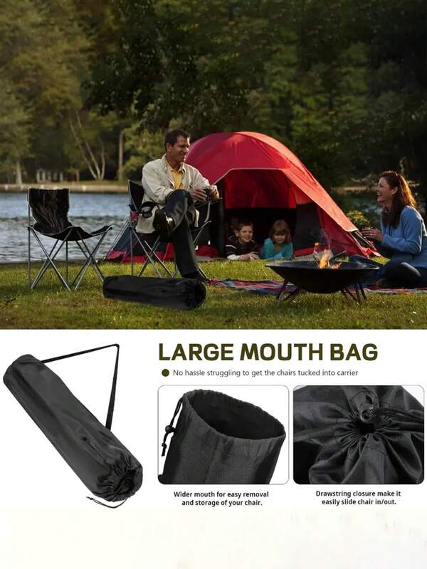 Extra Large Outdoor Chair Bag With Handles For Beach, Travel, Camping, Sports, Black (Chair Not Included)