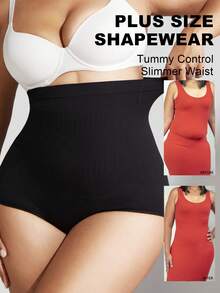 2 件套加大码曲线高腰收腹塑身短裤，无缝腰部塑身裤，适合夏季