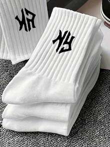 40pcs/30pcs/24pcs Unisex Comfortable Sports Socks, Men's Long Socks For Sports And Training, Women's Long Socks For Casual And Business Wear, Antibacterial, Soft, Black And White, Odor-Resistant, Moisture-Wicking, Lightweight And Comfortable, Suitable For Autumn/Winter, 20pcs/10pcs/8pcs/6pcs/4pcs/2pcs Set, Autumn
