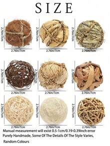 9 件套小型动物咀嚼磨牙玩具，包括兔子球、兔子、仓鼠、豚鼠咀嚼玩具，圣诞礼物、训练礼物、情人节礼物、小型动物礼物 - 彩色 - 查看 3