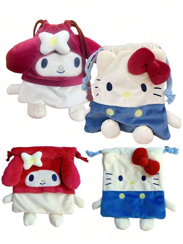 Sanrio حقيبة ظهر ساتورنو هالو كيتي ميلودي مع إغلاق بسحاب، تصميم قطة كيوت للنساء، مثالية لحمل الهاتف والتغيير والسفر والاستخدام اليومي (بعض الأجزاء قد تكون عشوائية)