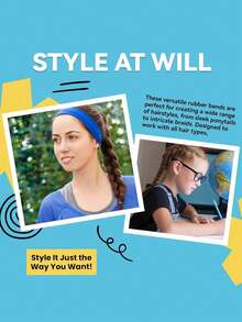 500/1500/3000 chiếc Dây buộc tóc co giãn màu đen trong suốt, dây chun mềm mại dùng cho tóc đuôi ngựa, dây buộc tóc mini bằng nhựa cho bé gái - Nhiều màu - Xem 4