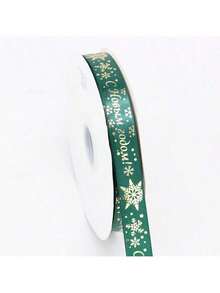 Merry Christmas! 2cm Polyester Ribbon With Gold Foil Stamping, Christmas Gift Wrapping Ribbon, Christmas Gift Decoration Ribbon