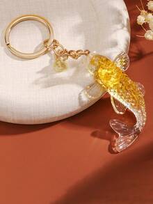 1 件天然水晶碎片树脂锦鲤钥匙扣树脂工艺包饰钥匙圈配件 Y2K - 彩色 - 查看 16