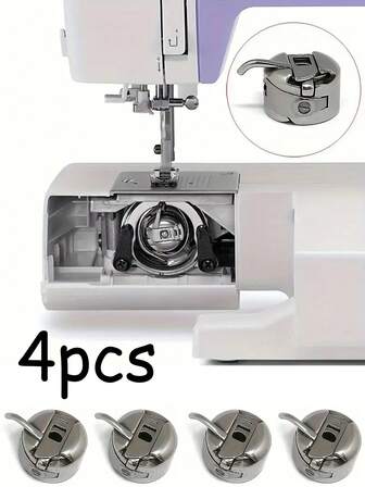 4 pezzi/confezione o 1 pezzo Custodia per bobina della macchina da cucire - Bobine grigie universali, adatte per macchine da cucire domestiche - Accessori per cucire durevoli fai-da-te