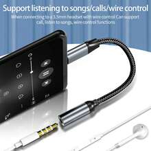 2-in-1 Audio Adapter Kabel, Typ C/Lightning zu 3,5 mm Kopfhörerbuchse Adapter kompatibel mit iPhone 16 Pro Max/16 Pro/16 Plus/16/15, Galaxy S24 S23, Redmi und anderen Smartphones