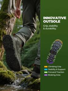 Men's Hiking Boots Waterproof Lightweight PRO Non-Slip Trail Grip Arch Support Trekking Camping Ankle Outdoor Boots - Army Green - View 6