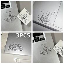 1/3 件 I'm Fine 趣味讽刺金属贴纸 - 防水光面纸笔记本电脑贴花，带有幽默的“I'm Fine”设计，易于剥离和粘贴，适用于 DIY 科技配件（一次性使用） - 銀色 - 查看 11