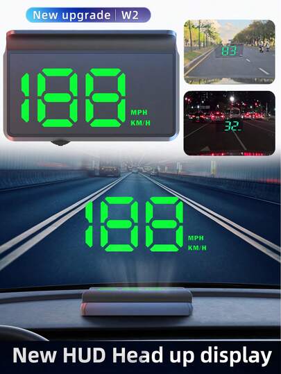 2025 New Upgraded GPS HUD Speedometer Car Head Up Digital Speed Display KMH MPH Meter (Switchable Units) HUD Big Font Digital Dispaly With Green Backlight USB Plug And Play For All Vehicles Car Motorboat Marine Boat
