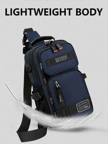 男士休闲尼龙胸包钱包，多功能腰包，大容量斜挎包，轻便单肩包，多口袋旅行包，便捷手机收纳包，适合学生、初中、高中、校园、旅行度假、商务旅行、日常通勤、购物、办公室、约会、户外、健身、跑步、骑自行车、锻炼、徒步露营、生日礼物、节日礼物 - 彩色 - 查看 8