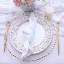 Cloth Napkins Set Of 6, 17x17 Inches Home Dinner Napkins 100% Cotton Napkins Washable Fabric Napkins Ideal For Family Dinner Party Wedding - White - View 4