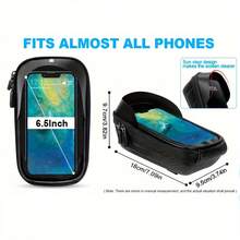 Soporte para teléfono móvil en el manillar, bolsa soporte para teléfono de bicicleta, soporte para teléfono de bicicleta con pantalla táctil para marco delantero, para motocicleta, e-bike, bolsa giratoria 360° a prueba de agua para teléfono celular