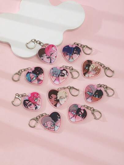 1个亚克力卡通心形情侣外星人舞台&伊万·蒂尔主题钥匙扣挂件背包装饰品/包包配件/书包配件/钱包挂件/朋友汽车配件可爱哥特Y2K圣诞礼物创意包包配件挂绳带证件夹汽车配件包饰汽车配件老师姐妹