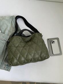 Bolso de mano para mujer, bolso ligero y esponjoso, adecuado para viajes, trabajo, playa, gimnasio, compras - Verde - Ver 6