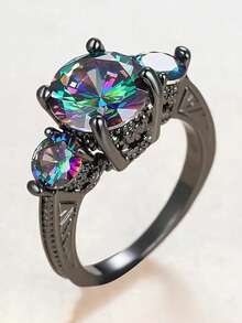 1 PC Charm Cubic Zirconia Ring For Men For Halloween Party Jewelry Gift