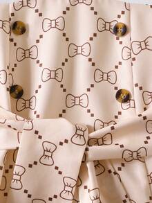 Girls' Autumn Dress With Bow Waistband And Flared Skirt, Elegant Long Dress