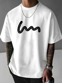 Maglietta casual da uomo in stile americano, con stampa grafica semplice, a maniche corte, girocollo, primavera estate. Per adulti, uomini, donne, adolescenti e giovani.