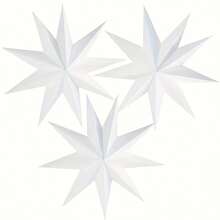 3pcs Christmas Star Decorations - Elegant Hanging Ornaments, Lightweight Paper Stars In Multiple Colors - Suitable For Indoor, Outdoor Trees, Windows, Party Decor - No Electricity Needed - Easy Hook Design - Classic Christmas Tree Decor & Accessories, Holiday Home Furnishing Accents, Minimalist Star Shape, Durable Handmade Items, Display Window Decor