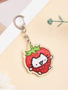1pc/5pcs Acrylic Cute Cartoon Line Cat Keychain Clown Cat Pink Girl Cat Heart Balloon Kitten Animal Theme Keychain Pendant Car Keychain, Wallets,Car Keys, Bags, Friends', Anniversary S Christmas Gift Ideas Bag Accessories Lanyards With Id Holder Car Accessories Bag Charms