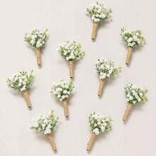 Boutonniere With Pins For Men, Groomsmen Guest Boutonniere, Artificial Flowers For Wedding Decor/Prom/Homecoming,Etc.Rose Boutonnieres For Men Wedding For Groom Groomsmen Wedding Ceremonies Anniversaries Formal Dinners Parties Proms,Home Wedding Boho Decor