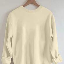 Graphic Tees Women's Retro Pheasant Pattern Printed Sweatshirt - Soft Beige Round Neck Casual Pullover, Medium Elastic Machine-Washable Autumn And Winter Comfort Top, Autumn Clothing, Comfortable And Suitable For The Body - Apricot - View 5