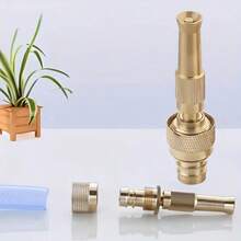 重型黄铜可调旋转高压水喷嘴，带快速接头，适用于洗车、园艺和户外使用 - 彩色 - 查看 2