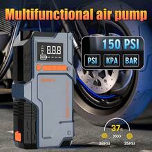 9-In-1 Cordless Tire Inflator Portable Air Compressor, Emergency Starter With Air Compressor, Car Jump Starter + Inflator All-In-One Machine, 150PSI/1300A Peak With LED Light And Digital Display
