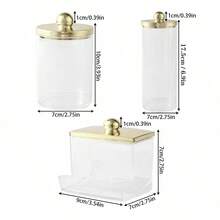 1pc/3 Pcs Qtip Holder Dispensers, Bathroom Organizers Containers For Makeup Ball/Qtip Swab/Makeup Round Pads/Floss/Hair Ties Canister Vanity Storage Jars Dispenser Holder, Dorm Room