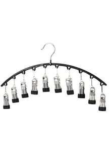 1 Stainless Steel Pants Hanger, 10 Clips For Space Saving Wardrobe Storage, A Stylish And Durable Storage Solution Suitable For Yoga Pants And Leggings - Wardrobe Organizer, Pants And Sock Hangers For Mother's Day Clothing Stores, Perfect For Weddings, Birthdays, Family Kimono Stores, And Home And Clothing Stores