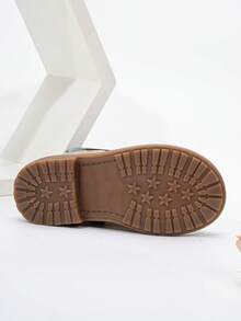 秋冬刺绣图腾靴，耐用、温暖、舒适平底西式百搭婴儿靴 - 金色 - 查看 2