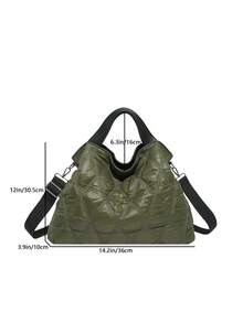 Bolso de mano para mujer, bolso ligero y esponjoso, adecuado para viajes, trabajo, playa, gimnasio, compras - Verde - Ver 7