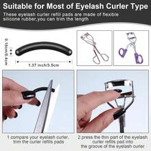 200/100/50 Pcs Eyelash Curler Replacement Pads, Compatible With Tweezerman Eyelash Curler, Silicone Material, Black. Soft Rubber Replacement Pads (Black) For Universal Eyelash Curlers. - Black - View 2
