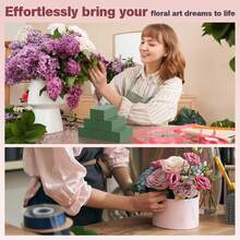 6 قطع مجموعة طين الزهور الماصة القابلة للقطع مع سلة الزهور والإسفنج وطين الزهور المرطب، مناسبة لتغليف باقات الزهور