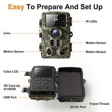 Outdoor Wildlife Photography Camera | 16 MP Game Camera With Night Vision, 0.7s Trigger Motion Activation, 90° Wide Angle & 38 Glow-Free IR LEDs, Fits Tree Stand - Green - View 7