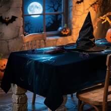 1/20pcs Halloween Theme Tablecloth,Non-Slip Durable Rectangle Polyester Tablecloth,For Family Kitchens,Banquets & Patios,Halloween Party Decoration - Multicolor - View 5