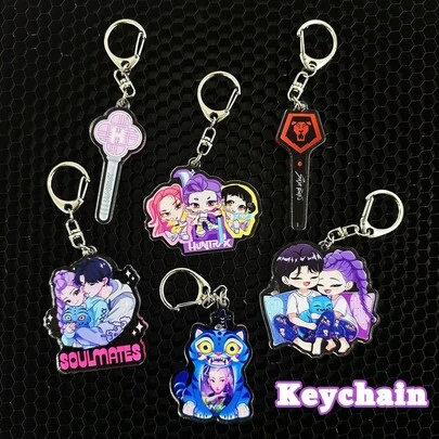 K-Pop Keychain, Cute De-Mon Hun-Ter Anime Cartoon Keychain, Collectible Keychain That Can Also Be Hung On Bags, Great For Holiday And Birthday Gifts