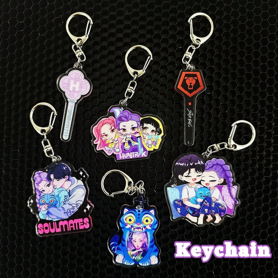 K-Pop Keychain, Cute De-Mon Hun-Ter Anime Cartoon Keychain, Collectible Keychain That Can Also Be Hung On Bags, Great For Holiday And Birthday Gifts - Multicolor - View 1