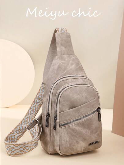 This Fashionable And Classic Multi-Functional Solid Color Retro PU Waterproof Multi-Layer Crossbody Bag Features Side Pocket Design And Multiple Zipper Pockets. The Rhombic Pattern Shoulder Strap Makes It Suitable For Travel And Shopping Occasions, And Can Also Be Used As A Chest Pack For Outdoor Sports.