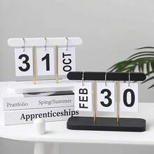 1pc Creative Flip Desk Calendar, Nordic Minimalist Perpetual Calendar For An Aesthetic Workspace Upgrade, Chic Home & Office Decor Accent