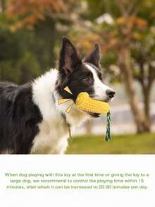 1pc Indestructible Rubber Dog Chew Toy With Corn Cob Fruit Pattern - Aggressive Chewers, Medium Dogs, Unbreakable Dog Toys For Aggressive Chewers, Chew-Resistant Chew Toy For Dental Health & Mental Stimulation, Playful Pet Design, Teeth Cleaning - Bite-Resistant Dental Ball With Noise Maker For Puppy Teething Training,Suitable For Small Dogs