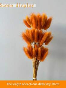 89pcs/116pcs Artificial Flowers Blue Pampas Artificial Flower Bunny Tails For Boho Room Decor Holiday Themed DIY Craft Decoration Preserved Flower For Christmas New Year Valentine's Day Mother's Day Decoration - Orange - View 3