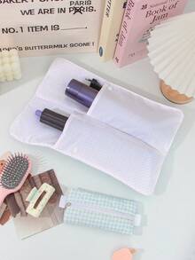 1Pc/Set Gingham Print Quilted Cute Hair Dryer Storage Bag Curling Irons Storage Bag Hair Dryer Holder Hair Tool Bag Hair Clips Storage Bag Travel Storge Bag Set Travel Carrying Organizer Bag For Crimping Hair Tools(Curling Iron, Hair Dryer), Hair Clips, Hair Straightener, Small Items Multi-Functional Storage Bags Travel Essentials Cruise Essentials Dorm Essentials Back To School Gifts Mom Gifts Bridesmaid Gifts Gift For Valentine's Day - Blue - View 12